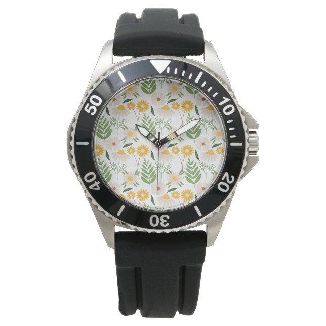 Reloj De Pulsera Patrón floral (Anverso)