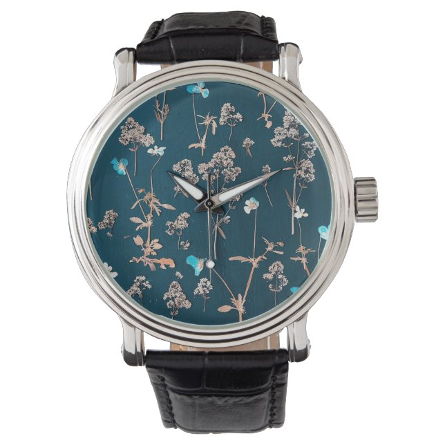 Reloj De Pulsera Patrón Floral (Anverso)