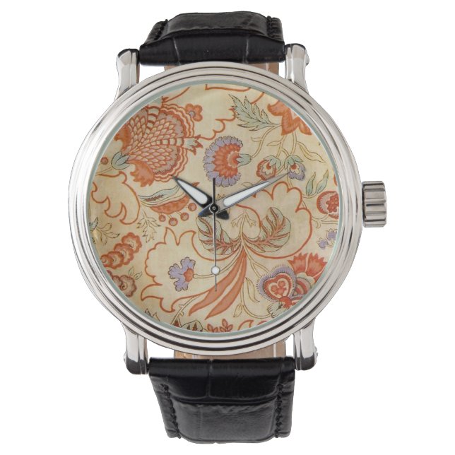 Reloj De Pulsera Patrón floral antiguo de Chintz Paisley (Anverso)