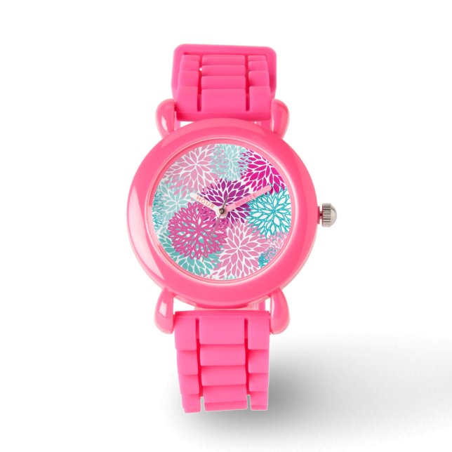 Reloj De Pulsera Patrón floral brillante 2 (Anverso)