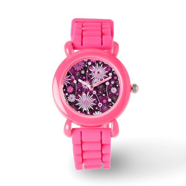 Reloj De Pulsera Patrón floral de San Valentín (Anverso)