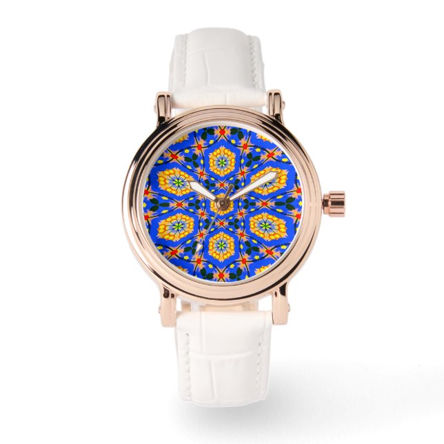 Reloj De Pulsera Patrón floral estético (Anverso)