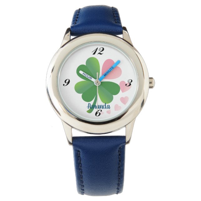 Reloj De Pulsera "Patrón floral" Personalizado de diseño eWatch Blu (Anverso)