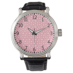 Reloj De Pulsera Patrón floral rosado