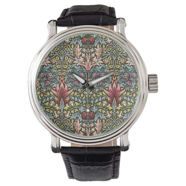Reloj De Pulsera Patrón floral William Morris Snakeshead (Anverso)