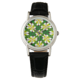 Reloj De Pulsera Patrón frangipano amarillo