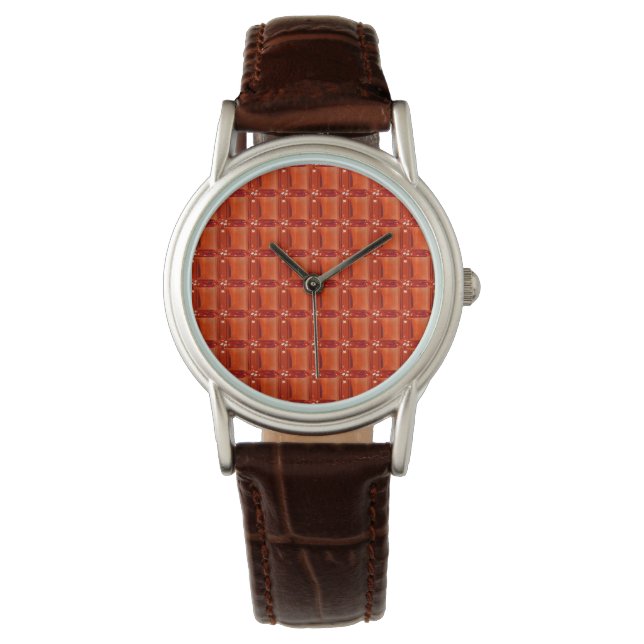 Reloj De Pulsera Patrón Gemstone naranja (Anverso)