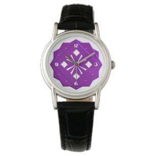 Reloj De Pulsera Patrón geométrico Art Deco ametista púrpura