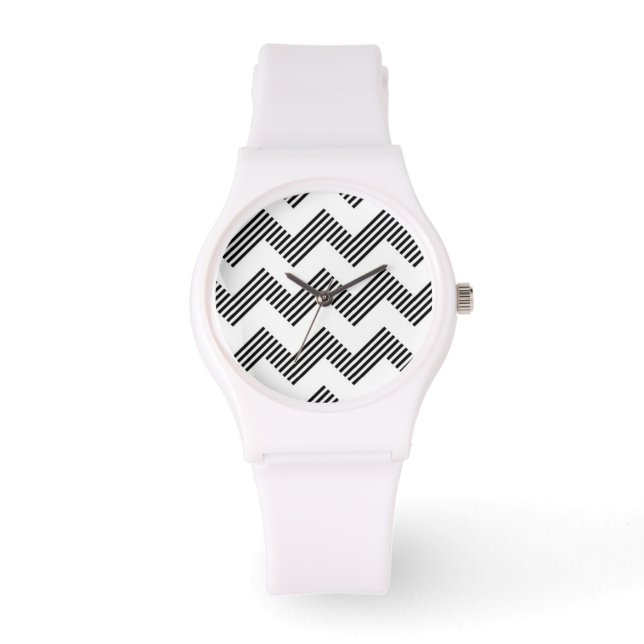 Reloj De Pulsera Patrón geométrico de zigzag (Anverso)