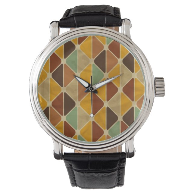 Reloj De Pulsera Patrón geométrico retro 3 (Anverso)