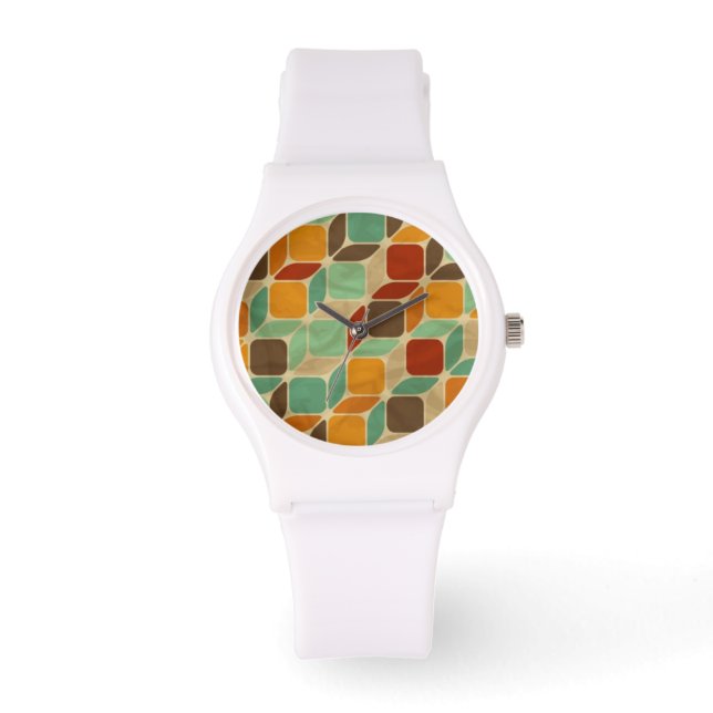 Reloj De Pulsera Patrón geométrico retro 4 (Anverso)