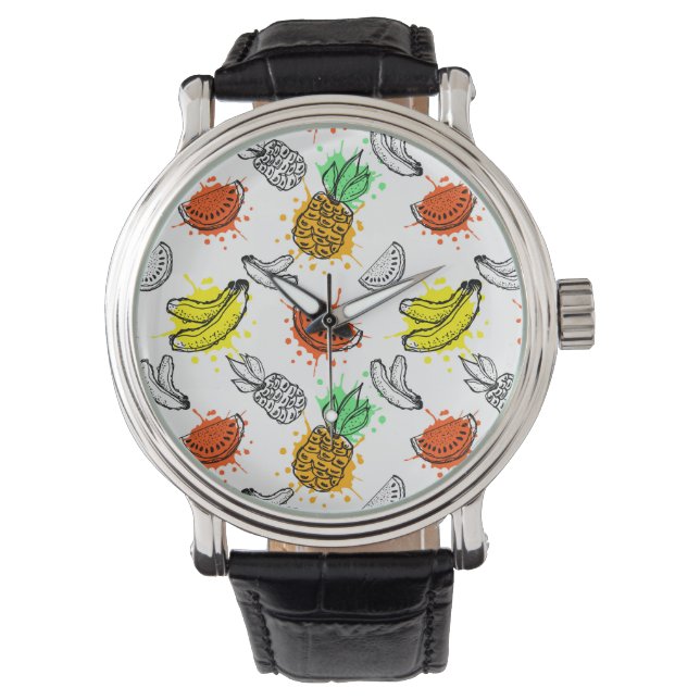 Reloj De Pulsera Patrón gráfico vectorial sin soldadura (Anverso)