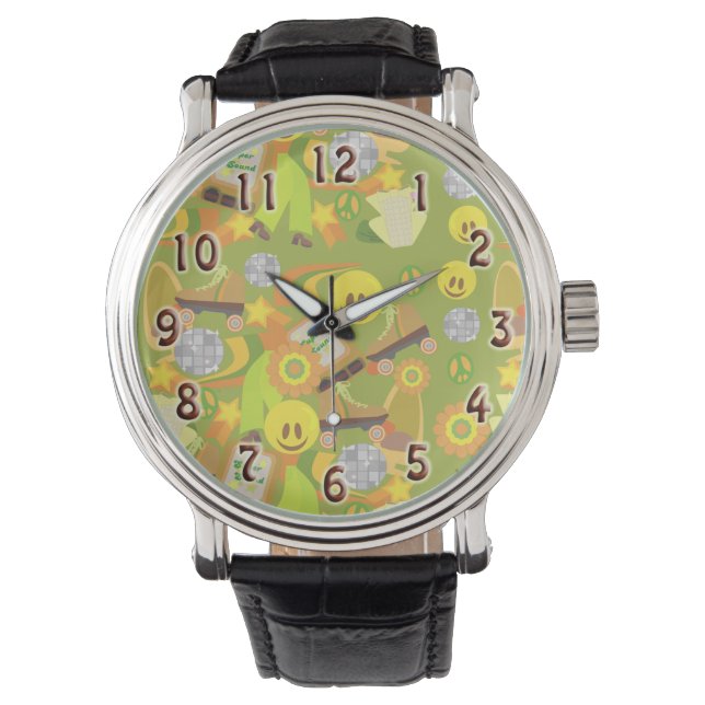 Reloj De Pulsera Patrón Groovy Setenties (Anverso)