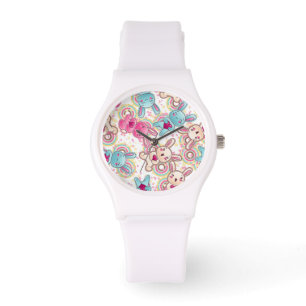 Reloj De Pulsera Patrón infantil de Kawaii con garabatos cortos