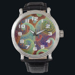 Reloj De Pulsera Patrón inmaduro de Bohemie Paisley<br><div class="desc">Un bonito motivo paisley que se muestra aquí en una armoniosa gama de colores de joyas. El diseño paisajista se remonta a Persia y a la Dinastía Sassanid, período que se remonta a 221AD. Su forma distintiva, comparada variadamente con una gota de lágrima, un riñón o incluso la más exótica...</div>