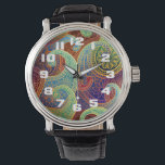 Reloj De Pulsera Patrón inmaduro de Bohemie Paisley<br><div class="desc">Un bonito motivo paisley que se muestra aquí en una armoniosa gama de colores de joyas. El diseño paisajista se remonta a Persia y a la Dinastía Sassanid, período que se remonta a 221AD. Su forma distintiva, comparada variadamente con una gota de lágrima, un riñón o incluso la más exótica...</div>