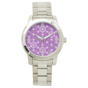 Reloj De Pulsera Patrón japonés de Asanoha - amatista morado