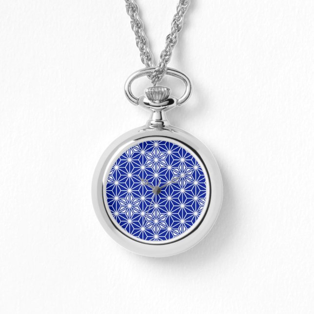 Reloj De Pulsera Patrón japonés de Asanoha - azul cobalto (Anverso)
