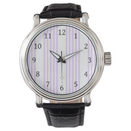 Reloj De Pulsera Patrón Lilac púrpura y blanco de cinco rayas