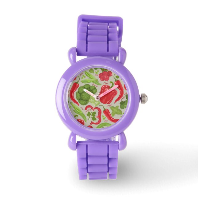 Reloj De Pulsera Patrón luminoso de las verduras frescas (Anverso)