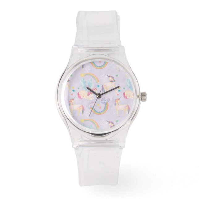 Reloj De Pulsera Patrón mágico de unicornios (Anverso)
