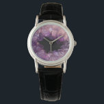 Reloj De Pulsera Patrón mineral de amatista púrpura de moda elegant<br><div class="desc">Observar con un diseño moderno de piedra mineral de amatista púrpura de moda. Elegante diseño.</div>