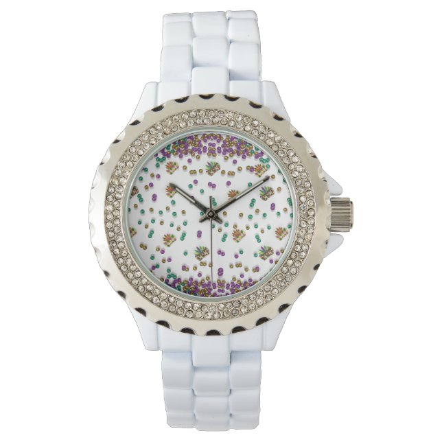 Reloj De Pulsera Patrón moderno de Mardi Gras (Anverso)