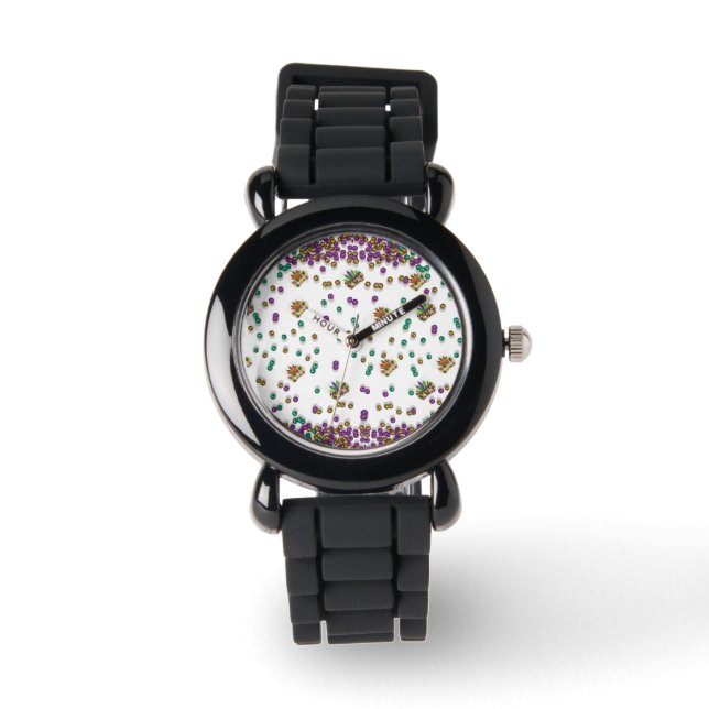Reloj De Pulsera Patrón moderno de Mardi Gras (Anverso)