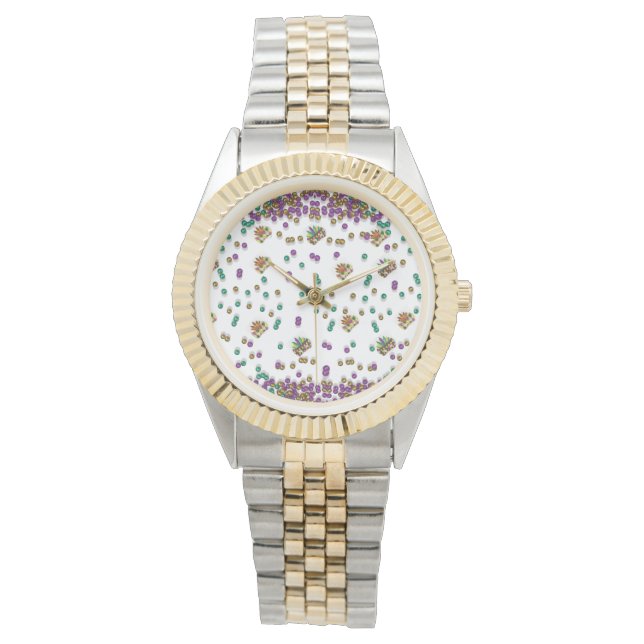 Reloj De Pulsera Patrón moderno de Mardi Gras (Anverso)