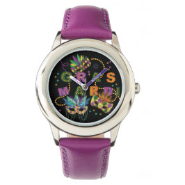 Reloj De Pulsera Patrón moderno de Mardi Gras