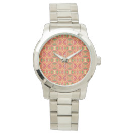 Reloj De Pulsera patrón naranja y verde