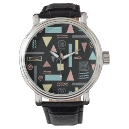 Reloj De Pulsera Patrón negro de formas geométricas