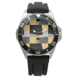 Reloj De Pulsera patrón negro y amarillo