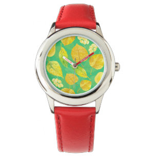 Reloj De Pulsera Patrón otoñal acuarela