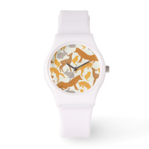 Reloj De Pulsera Patrón otoño del Naranja de pollo Woodland Fox Har
