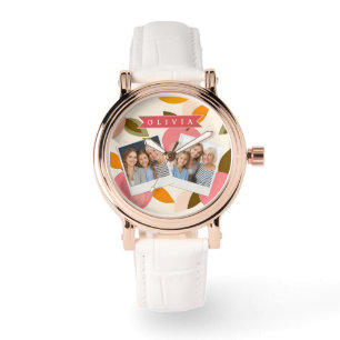 Reloj De Pulsera Patrón Personalizado de Melocotón Lindo Verano Ret