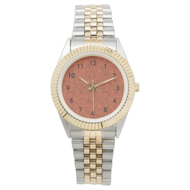 Reloj De Pulsera Patrón popular naranja quemado (Anverso)