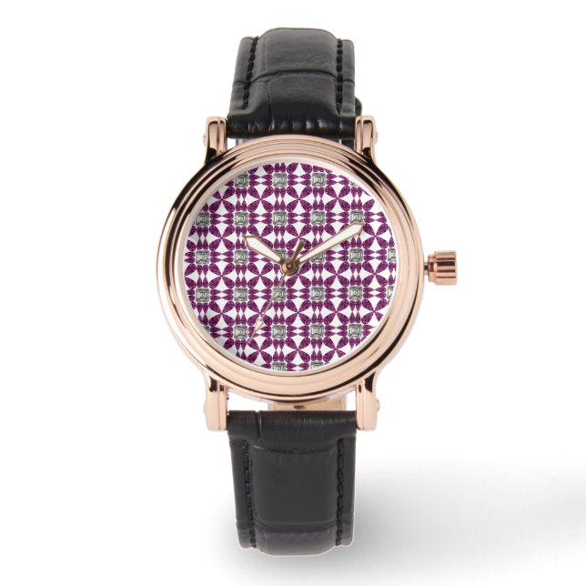 Reloj De Pulsera Patrón púrpura (Anverso)