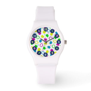 Reloj De Pulsera Patrón retro de neones coloridos