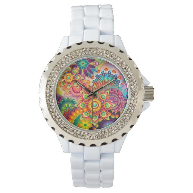 Reloj De Pulsera Patrón retro falso Resumen bohemio (Anverso)