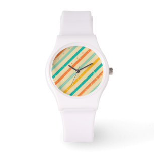 Reloj De Pulsera Patrón retro grunge a rayas