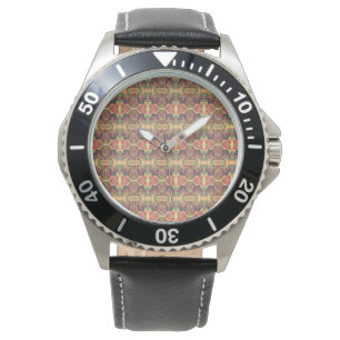 Reloj De Pulsera Patrón rojo y amarillo