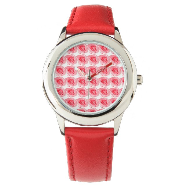 Reloj De Pulsera patrón Rosa (Anverso)