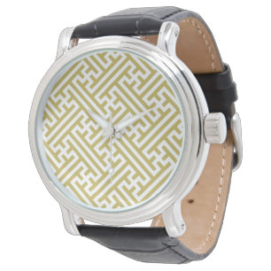 Reloj De Pulsera Patrón Sayagata, japonés, oro y blanco