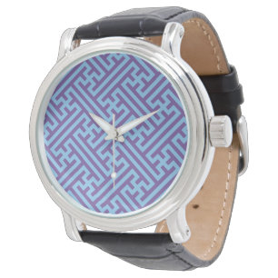Reloj De Pulsera Patrón Sayagata, japonés, púrpura y azul