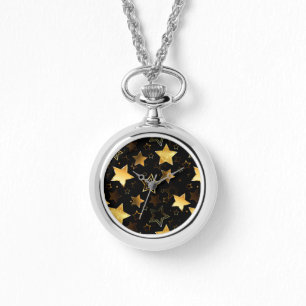 Reloj De Pulsera Patrón sin foco con las estrellas doradas
