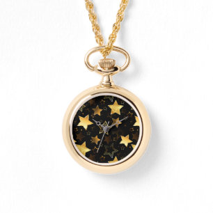 Reloj De Pulsera Patrón sin foco con las estrellas doradas