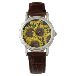 Reloj De Pulsera Patrón Sunflower Grande Sunny