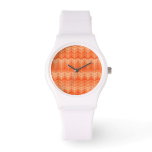 Reloj De Pulsera Patrón textil zigzag abstracto rojo
