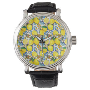 Reloj De Pulsera Patrón tradicional mediterráneo con lemas